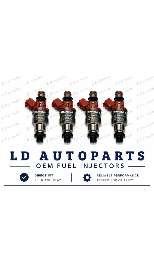 Set of 4 Remanufactured OEM Denso 195500-2120 / B61k-13-250 fuel injectors